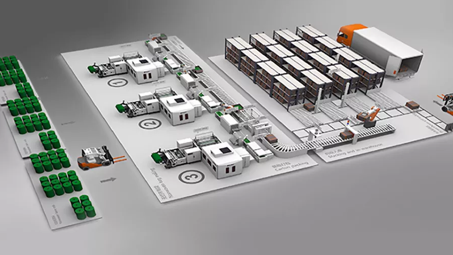 Usine intelligente entièrement automatisée