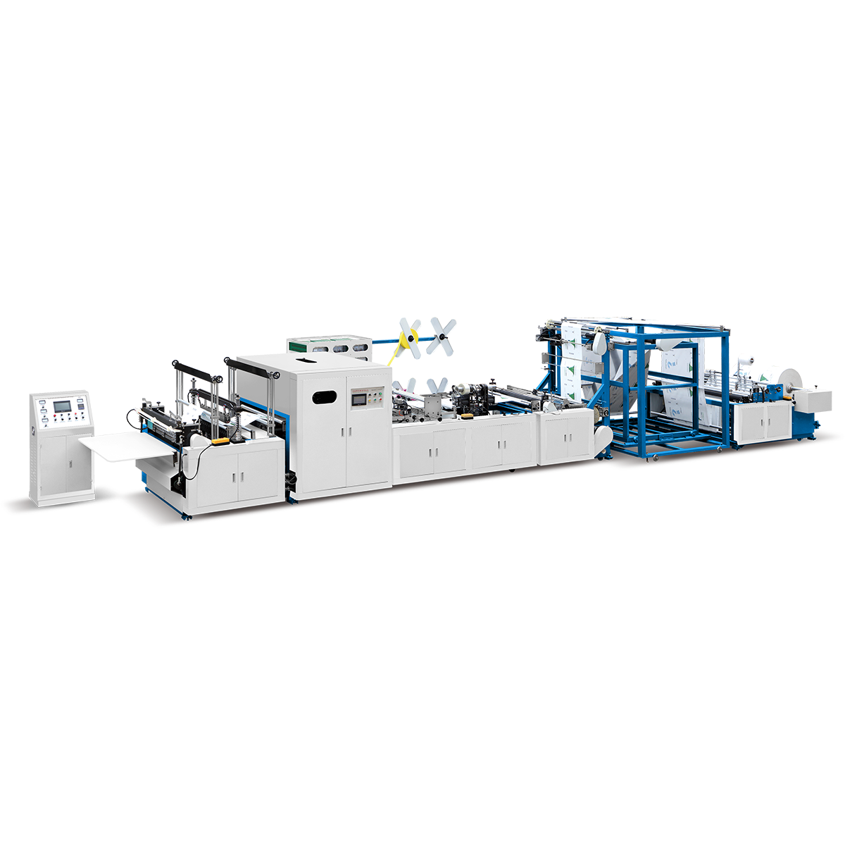 Machine de fabrication de sacs non tissés 5 en 1 OYANG 15 XB-700/800 avec fixation de poignée en ligne